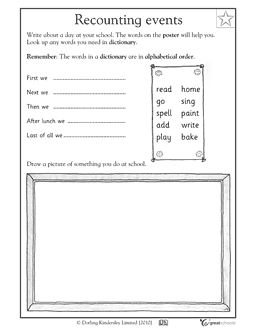 First grade reading worksheet