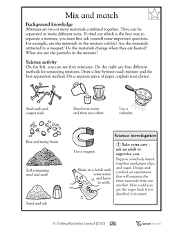 Fourth grade science worksheet