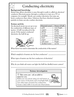Fifth grade science worksheet