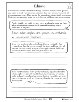 Third grade writing worksheet