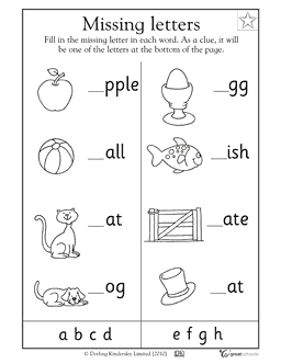 Preschool reading worksheet
