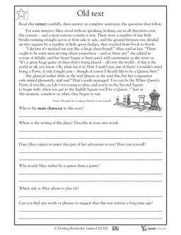Fifth grade reading worksheet